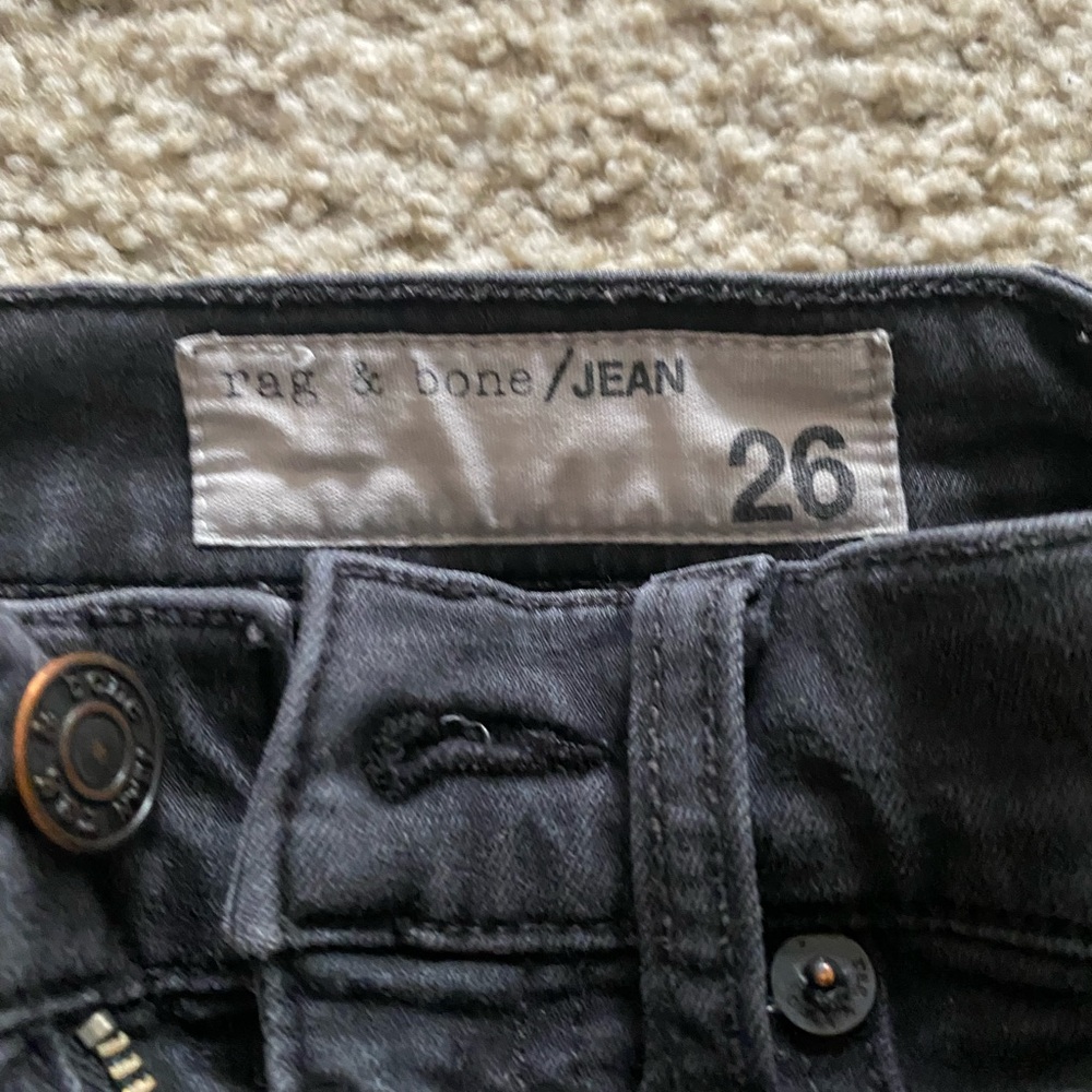 Rag & Bone Black Ripped Skinny Jeans